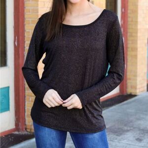 L&B Black Metallic Top,